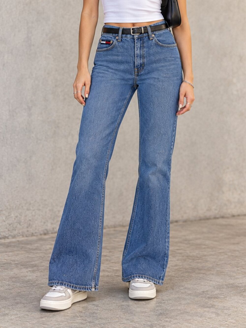 Tommy Hilfiger Jeans Vintage 90s Y2K Flare High Rise Blue Denim Retro Size 7